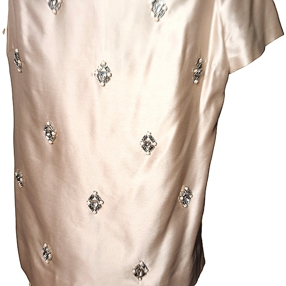 Tory Burch Vesper Rhinestone Silk Top size 8 - Picture 8 of 16
